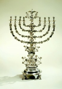 A 19th century hanukkiah (menorah) from Lemberg, now Lviv in Ukraine – in possession of The Jewish Museum of New York