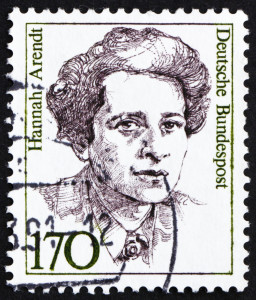 GERMANY - CIRCA 1988: a stamp printed in the Germany shows Hannah Arendt, American Political Scientist, circa 1988